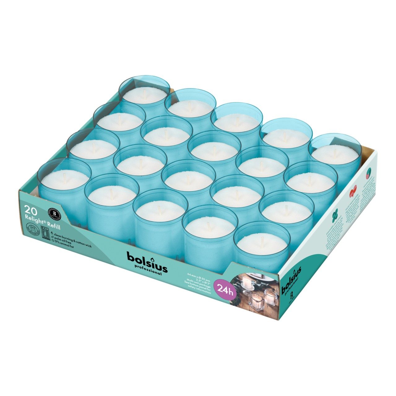 Refills aqua 24 branduren tray 20 stuks