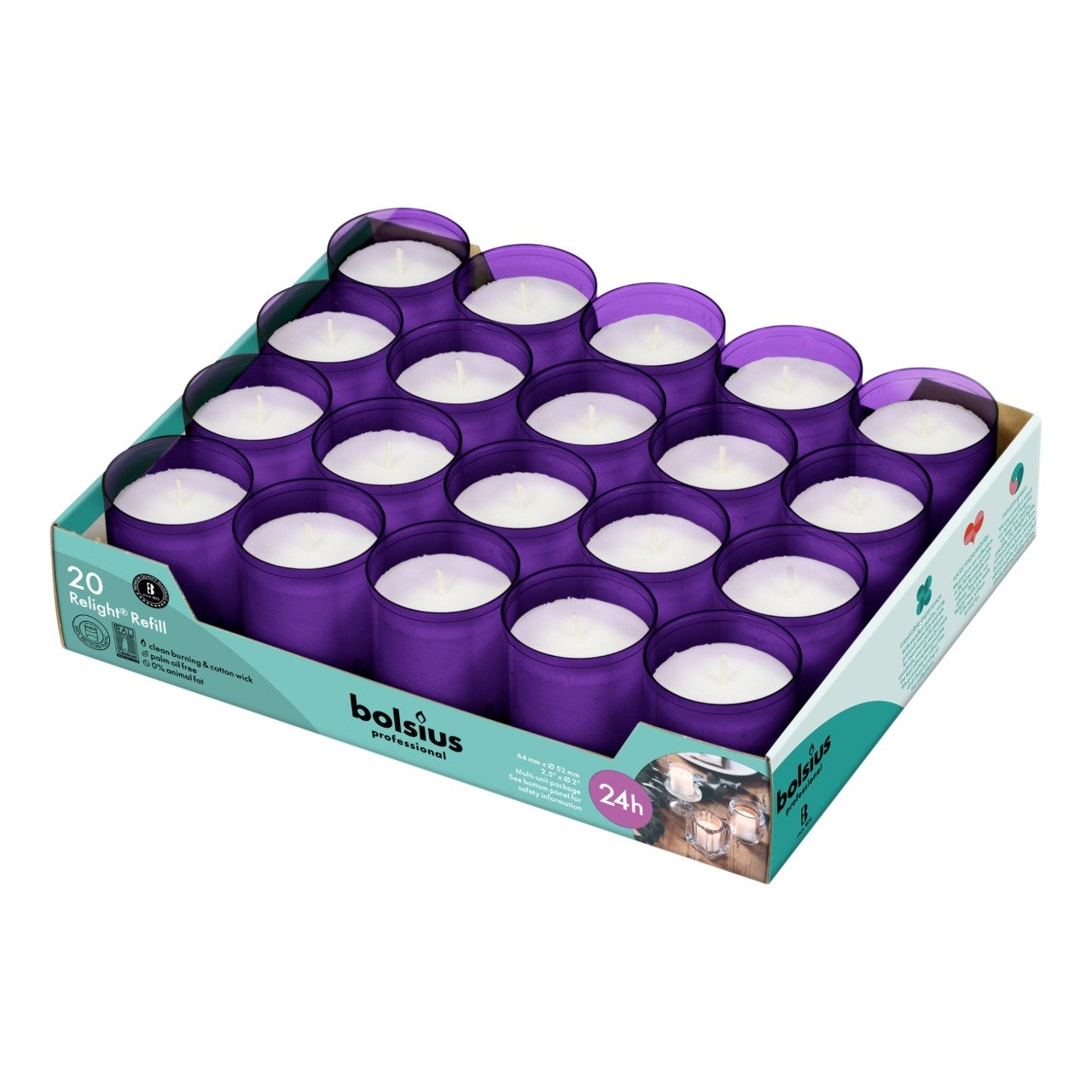 Refills paars 24 branduren tray 20 stuks