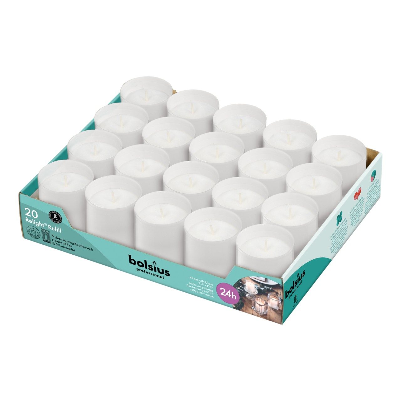 Refills wit 24 branduren tray 20 stuks