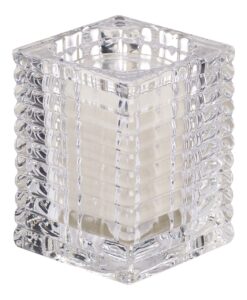 Theelichthouder, Ribbed, Transparant